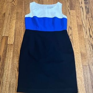 Kasper color block blue and black dress size 8